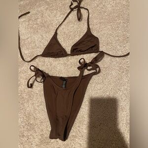 Brown skims bikini